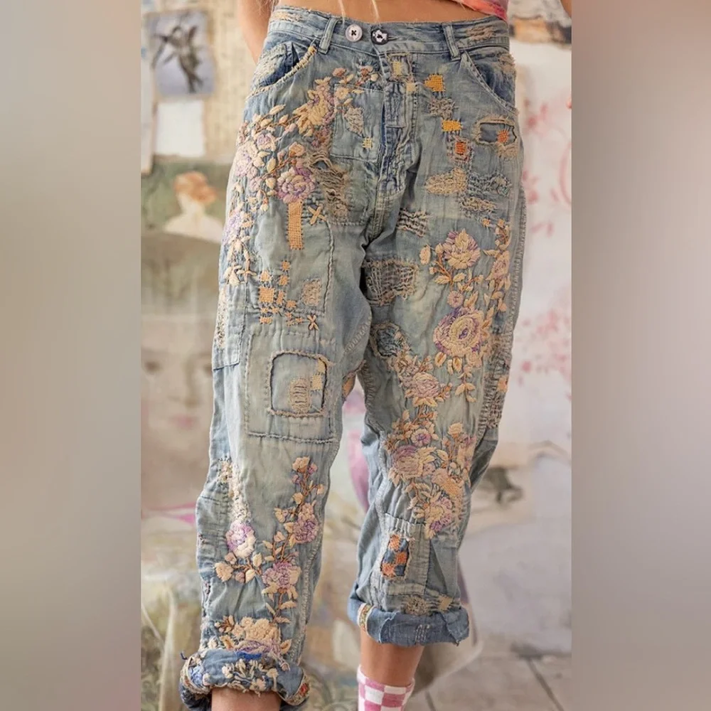 NWT Magnolia Pearl Rosarian Denim Miners O/S - Picture 3 of 15